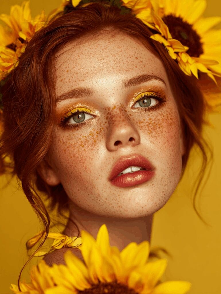 Yellow toned image sunflowers