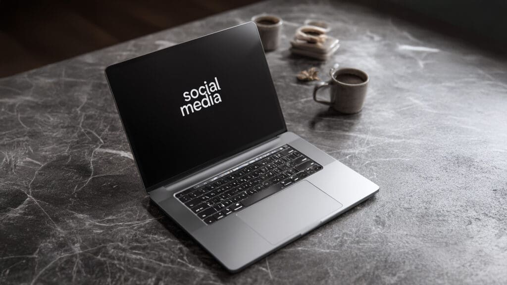 Computer-with-social-media-text